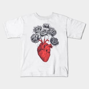 Heart with peonies Kids T-Shirt